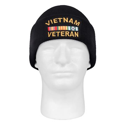 Bonnet finement tricoté VIETNAM VETERAN NOIR