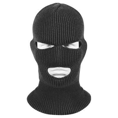 Cagoule à 3 ouvertures tricotée US NOIR