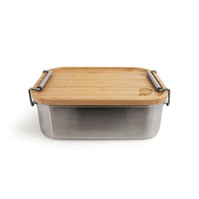 Boîte à repas en acier inoxydable avec planche à découper Lunchbox Bamboo-Clip