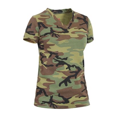 T-shirt femme à encolure en V allongée WOODLAND