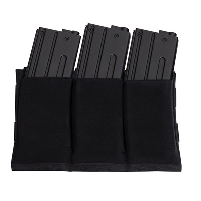 Pochette pour 3 chargeurs MOLLE élastique ouverte NOIRE