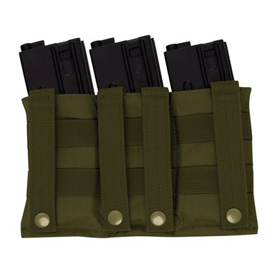 Pochette pour 3 chargeurs MOLLE élastique ouverte VERTE ROTHCO 5956OD 3
