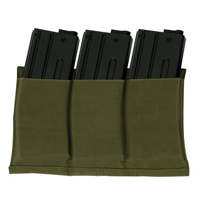 Pochette pour 3 chargeurs MOLLE élastique ouverte VERTE