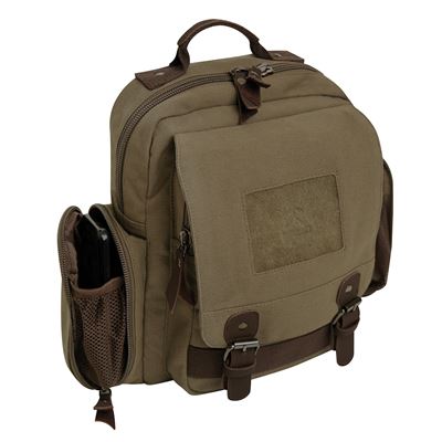 Sac à dos SLING VINTAGE à bandoulière en toile VERTE ROTHCO 5968 2