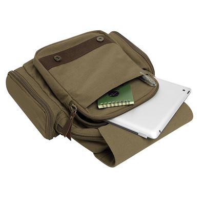 Sac à dos SLING VINTAGE à bandoulière en toile VERTE ROTHCO 5968 4