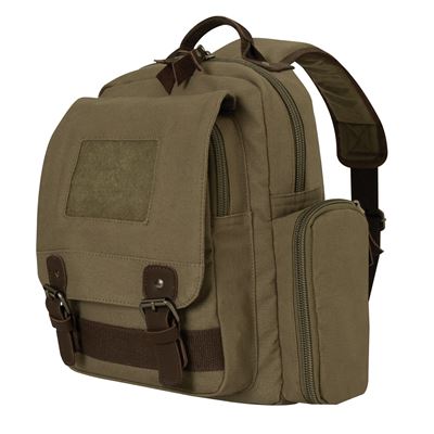 Sac à dos SLING VINTAGE à bandoulière en toile VERTE