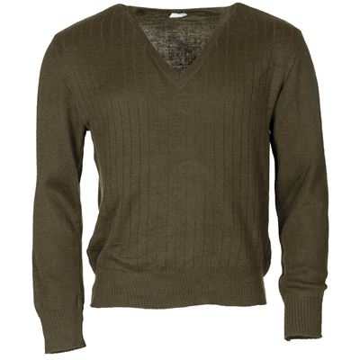 Pull AČR/ČSLA encolure en V mod. 85 VERT-MARRON