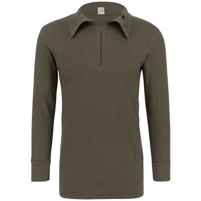 T-shirt BW à col roulé et fermeture éclair VERT utilisé Bundeswehr 611233 3