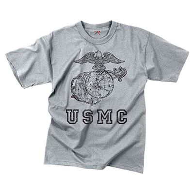 T-shirt VINTAGE USMC GLOBE AND ANCHOR GRIS
