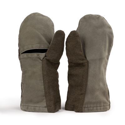Gants à pouces AUTRICHIENS avec feutre VERT usagés Armée autrichienne 615174 2