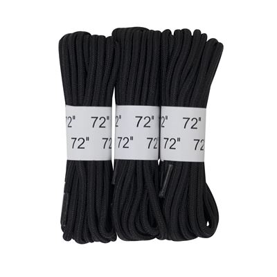 Lacets 180 cm / 72" NOIRS, lot de 3 paires