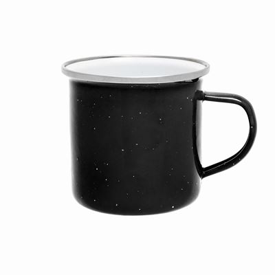 Tasse émaillée 360 ml à large bord NOIR