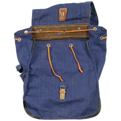 Sac à dos en toile RUMANIAN avec sangles en cuir BLEU d'occasion Armée roumaine 750377 4