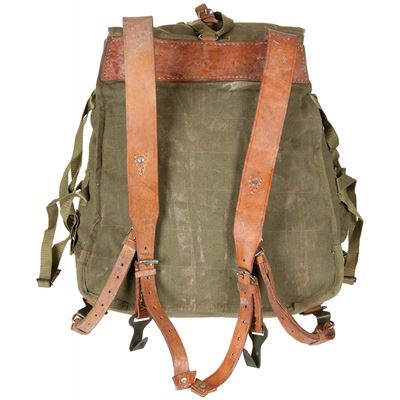Sac à dos roumain en toile avec sangles en tissu, d'occasion. Armée roumaine 630316B 2