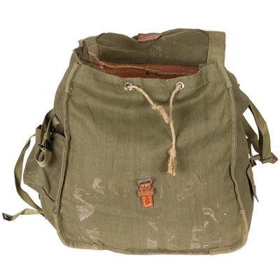 Sac à dos roumain en toile avec sangles en tissu, d'occasion. Armée roumaine 630316B 3