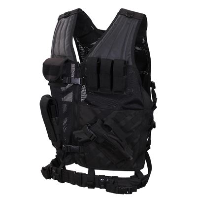 Gilet tactique CROSS DRAW MOLLE NOIR taille extra-large