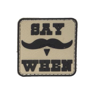Écusson SAY WHEN velcro en plastique