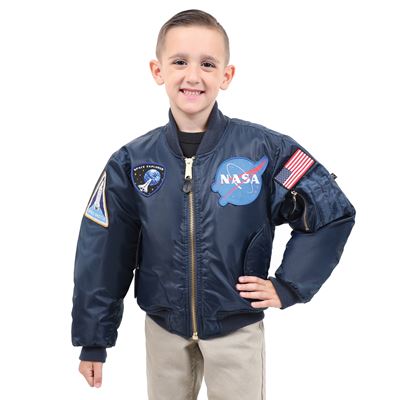 Veste bomber pour enfant NASA MA1 FLIGHT BLEUE