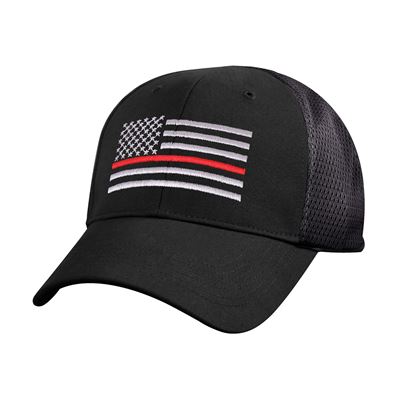 Casquette drapeau américain MAILLÉE avec ligne rouge NOIR