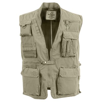 Gilet de pêche DELUXE SAFARI KHAKI