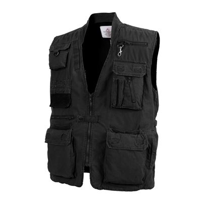 Gilet de pêche DELUXE SAFARI NOIR