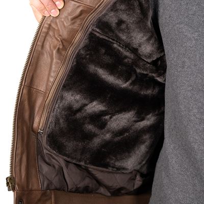 Veste en cuir A2 FLIGHT MARRON  7577 2