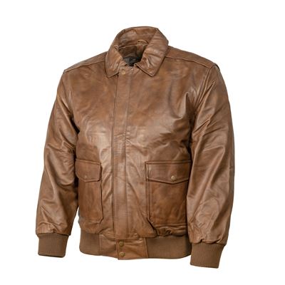 Veste en cuir A2 FLIGHT MARRON