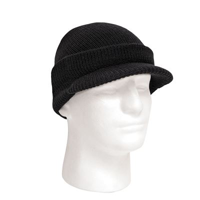Casquette GI avec visière US JEEP en laine NOIRE