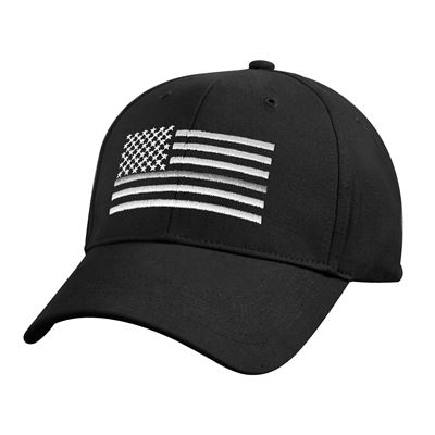Casquette drapeau américain avec ligne argentée NOIR