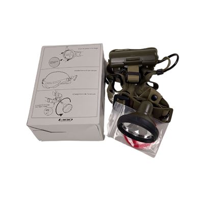 Lampe frontale halogène militaire FRANÇAISE LAGO originale CCE Armée française 7979-25 6