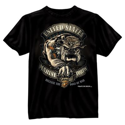 T-shirt USMC BULDOG NOIR