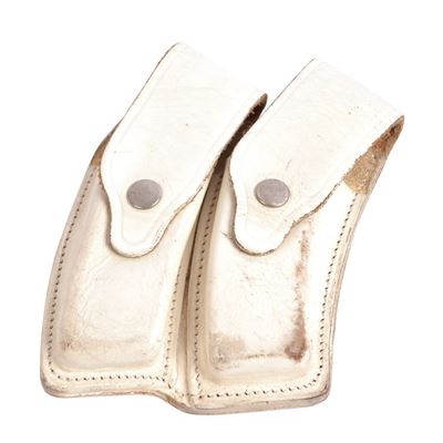 Étui pour 2 chargeurs de pistolet en cuir BLANC d'occasion