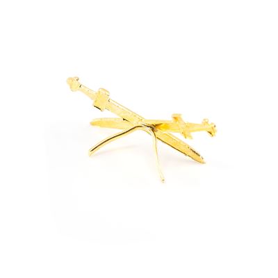 Insigne distinctif des épées croisées de la ČSLA, original doré Armée tchèque 8065489-Z 2