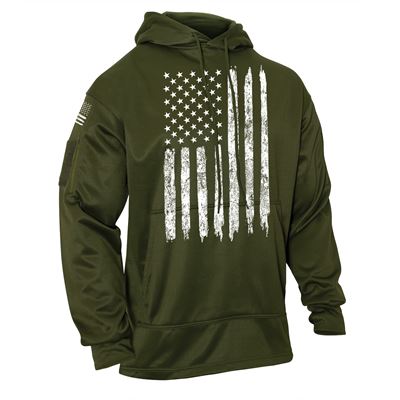 Sweat à capuche CONCEALED CARRY avec drapeau américain VERT