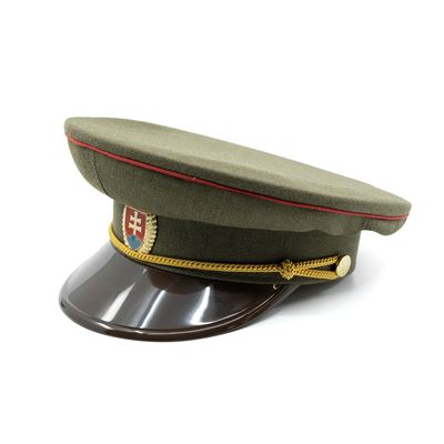 Casquette SK insigne doré, visière en plastique, ligne rouge VERTE