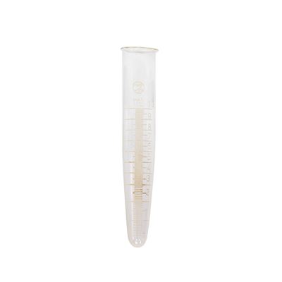 Tube en verre à fond pointu conique 10 cm/15 mm avec jauge - paquet de 10 pièces