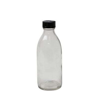 Flacon en verre à col étroit de 200 ml avec bouchon en plastique