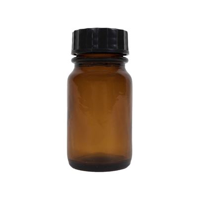 Flacon en verre BRUN 60 ml avec bouchon en plastique noir