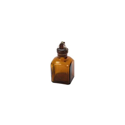 Bouteille en verre carrée avec goulot taillé 30 ml MARRON