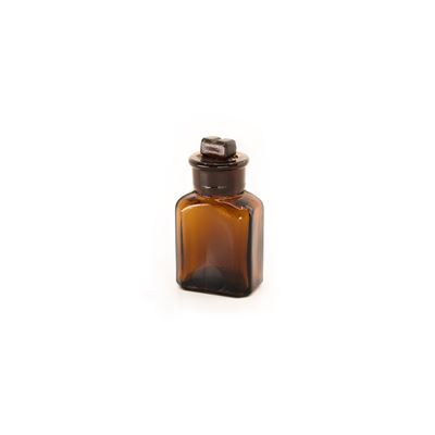 Bouteille en verre carrée avec goulot taillé 15 ml MARRON