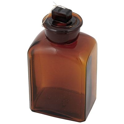 Bouteille en verre carrée à col large taillé 500 ml MARRON
