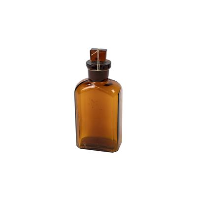 Bouteille en verre carrée avec goulot taillé 50 ml MARRON