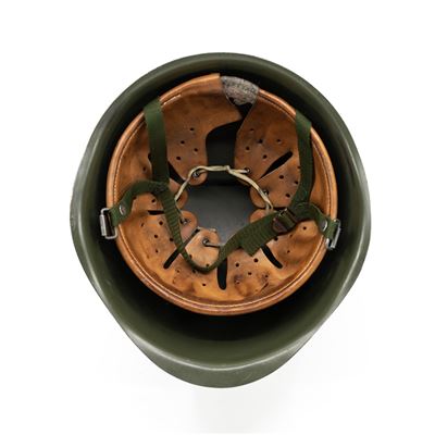 Casque AČR vz.80 en acier VERT mentonnière en nylon d'occasion Armée tchèque 82611444G 2