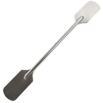 Spatule double face « kopistka » en acier inoxydable, tige ronde de 20 cm