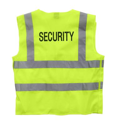 Gilet SECURITY réfléchissant JAUNE ROTHCO 8457 2