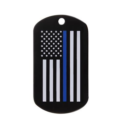 Marque d'identification DOG TAG drapeau américain avec ligne bleue