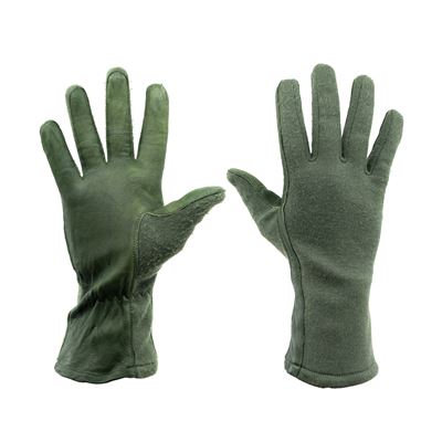 Gants FR à doigts AČR spéciaux pour le personnel aéronautique VERTS usagés