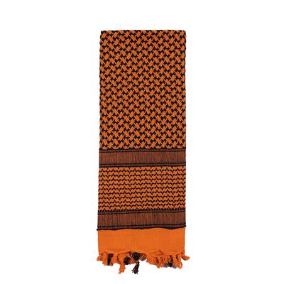 Foulard SHEMAGH 105 x 105 cm ORANGE ET NOIR