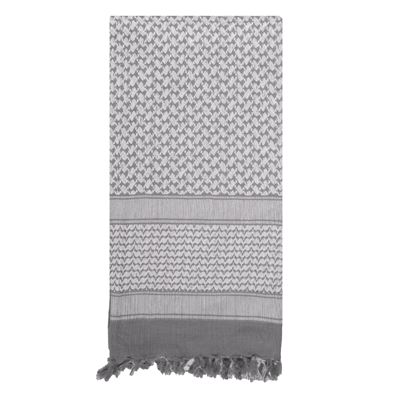 Foulard SHEMAGH 105 x 105 cm GRIS-BLANC