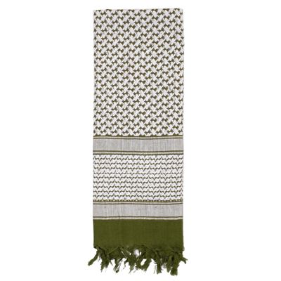 Foulard SHEMAGH 105 x 105 cm VERT/BLANC